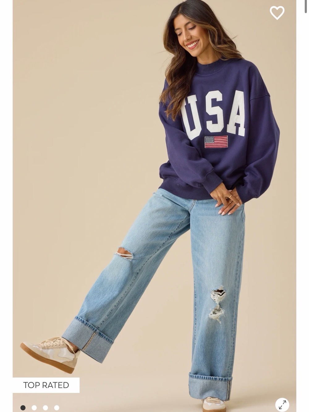 Altar’d State USA Graphic Crewneck Sweatshirt - Navy -XL (NWT)